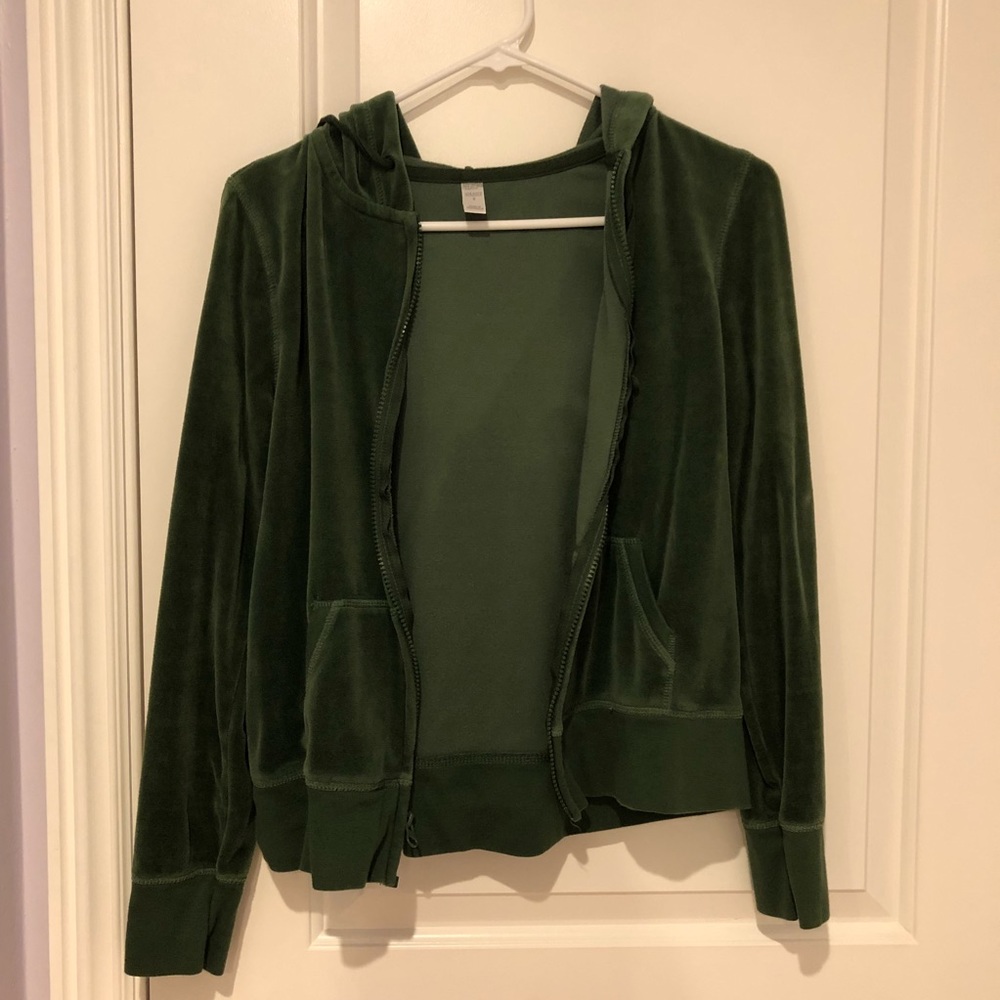 Velour Green Track Jacket